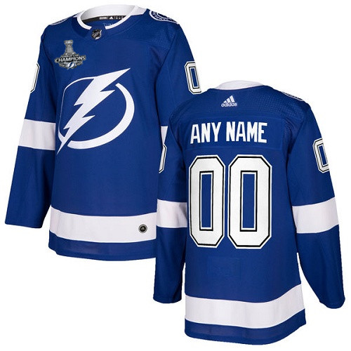 Men's Tampa Bay Lightning Customized 2021 Blue Stanley Cup Champions Stitched Jersey